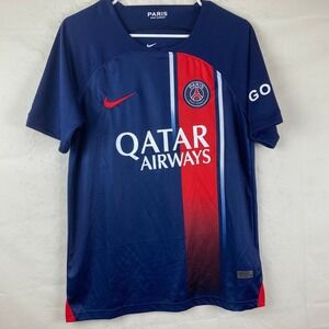 Nike Paris Saint-Germain Soccer Jersey Mens Sz S Blue PSG Home 23-24 Football